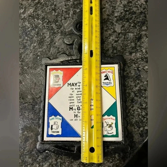 Rare Vintage Cast Iron & Ceramic Tile "The Irish Prayer" See Description - Picture 6 of 6